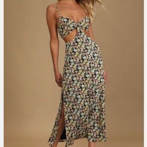 Lulus floral dress dress with cutouts size medium